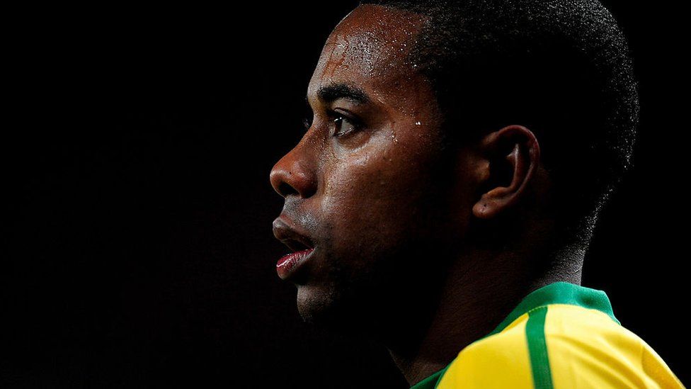 Robinho of Brasil looks on during the International Friendly match between Republic of Ireland and Brazil played at Emirates Stadium on March 2, 2010 in London, England.